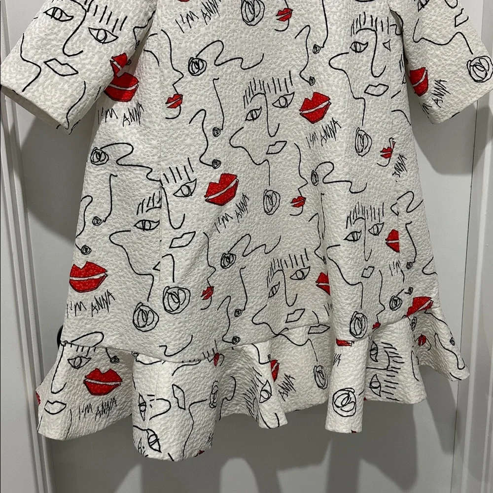 MANUA MANADO ABSTRACT DRESS WITH RUFFLE HEM - Picture 3 of 16